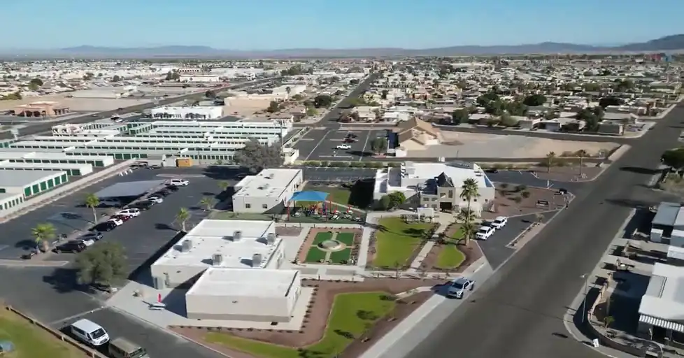 Aerial view of FCA campus